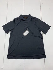 Harriton Womens Grey Polo Short Sleeve Shirt Size Medium