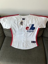Majestic Montreal Expos Cooperstown Throwback Home White Jersey Men  s Sz Medium