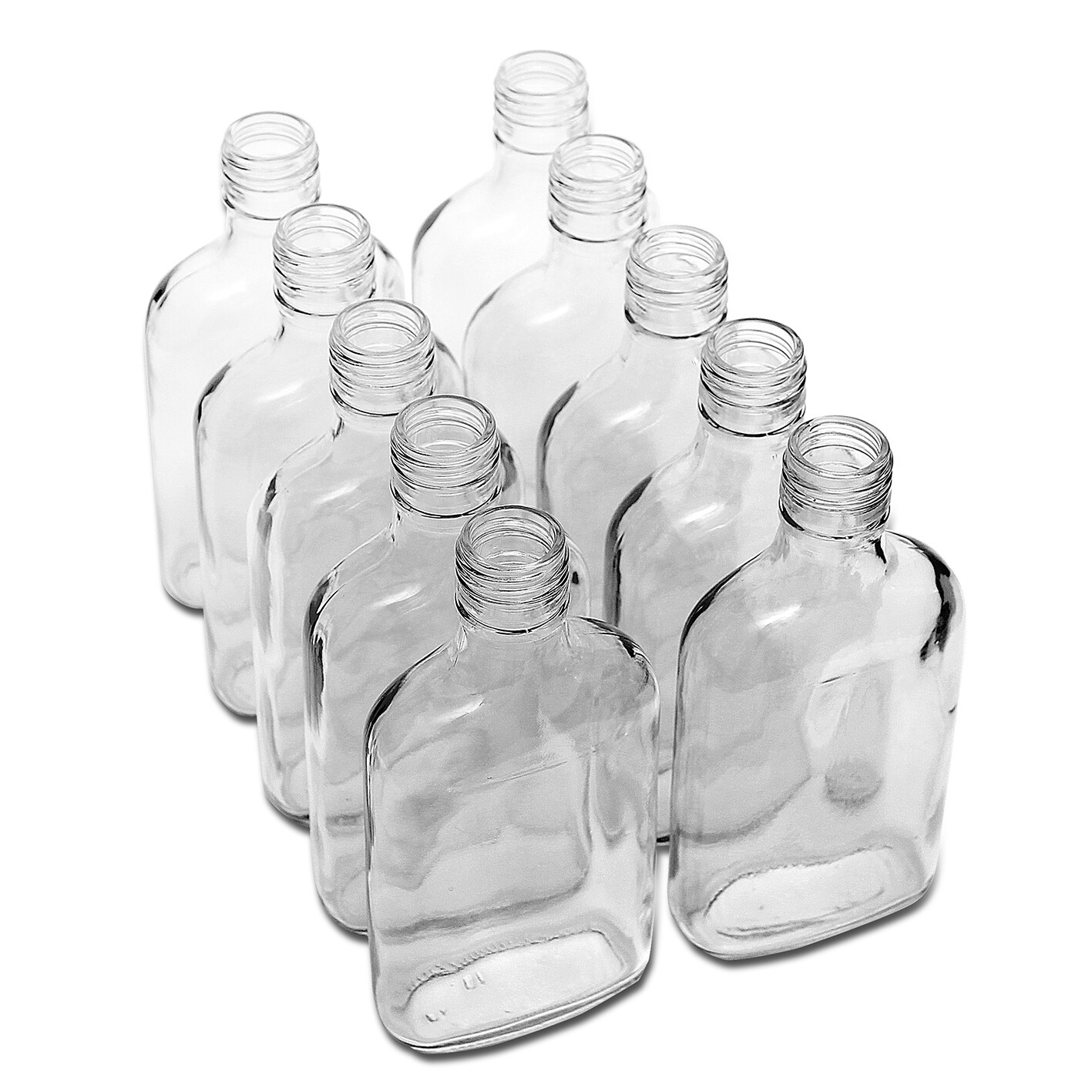 10 pocket flask bottles 100ml with Gold screw caps for Wine, Whisky or