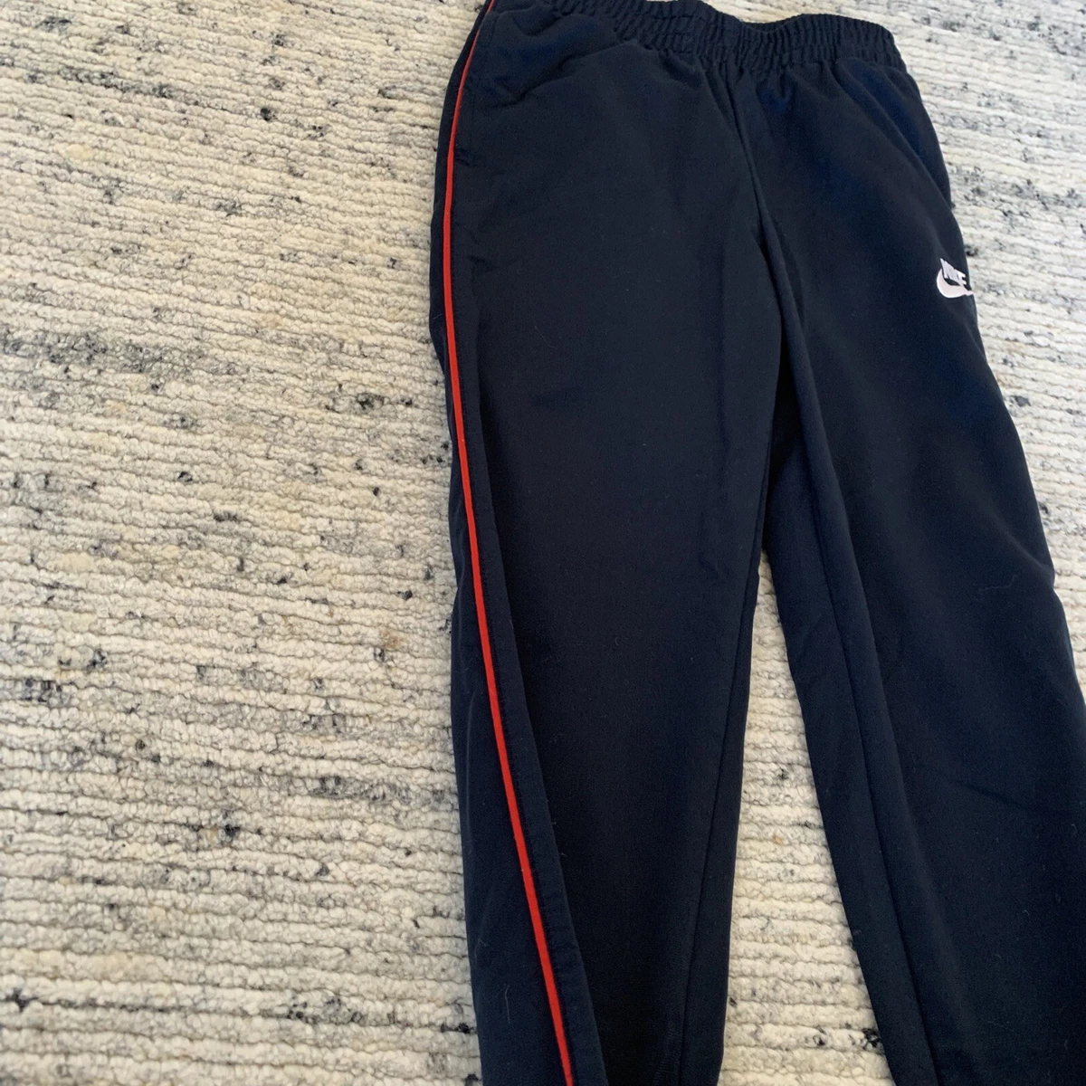nike sweatpants kids size 6 7 navy with red stripe eBay