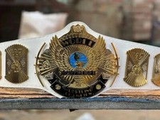 Winged Eagle Replica Championship Belt Wrestling Title White Strap Metal 4mm