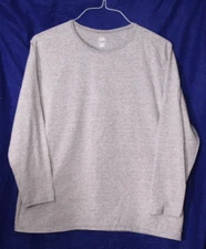 JUST MY SIZE TEE SHIRT ladies size 18W/20W light gray long sleeve cotton blend