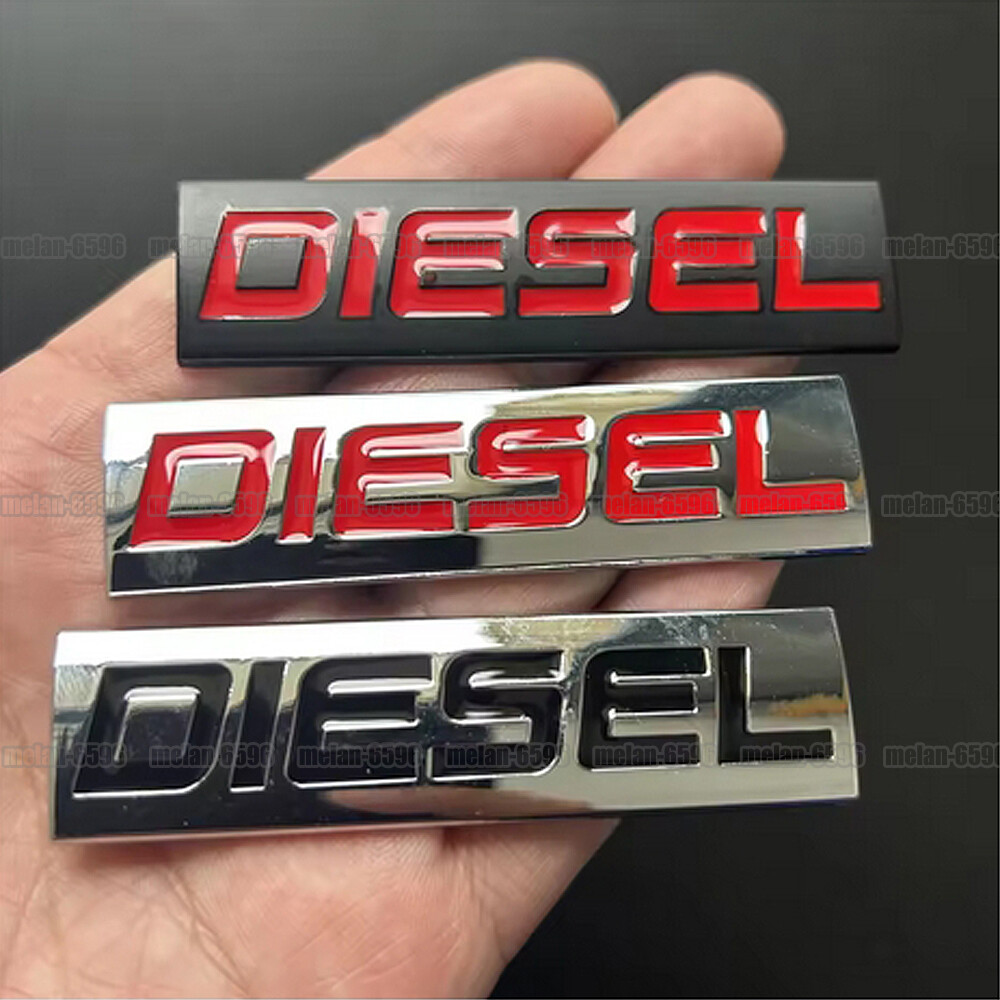 3D Metal Chrome Diesel / Petrol Logo Emblem Badge Decal Sticker Car Accessories