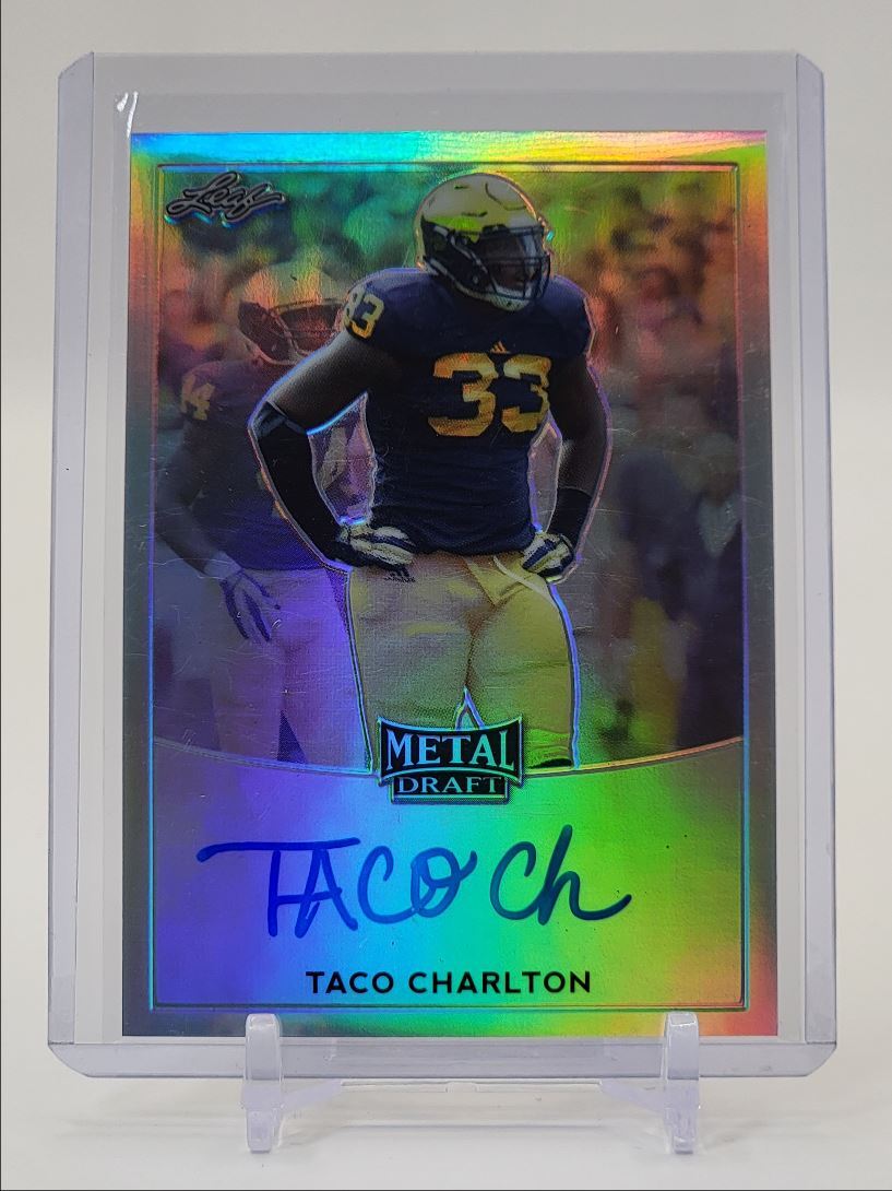 Taco Charlton Leaf Metal Draft Autographs #TC1 Silver Prismatic