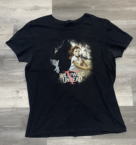 Hollywood Undead Men's Short Sleeve Band Black T Shirt Size XL