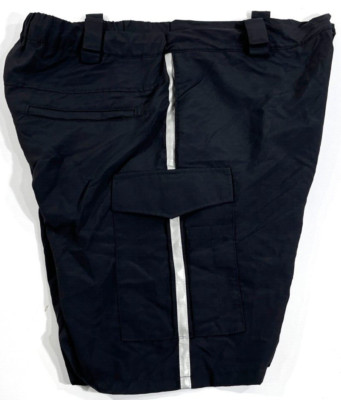 MENS 2XL OLYMPIC UNIFORMS 8'' PADDED BIKE PATROL SHORTS NAVY W/ HI-VIS STRIPE