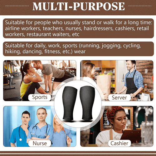 Wadenärmel Beinstütze Kompressionsstrümpfe Laufen Schienbeinschiene Krampfadern Paar - Bild 8 von 14