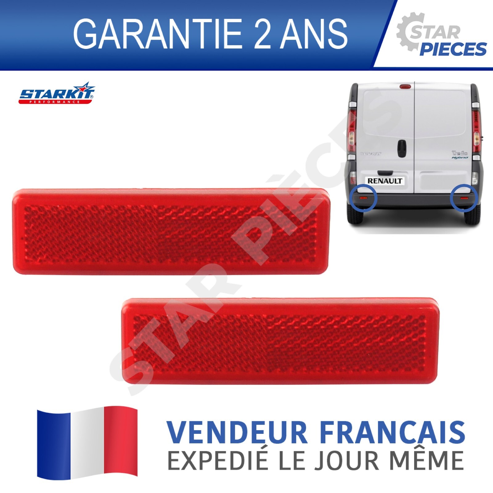 Catadioptre arrière Primastar pour sécuriser vos livraisons de nuit 26079-00QAB