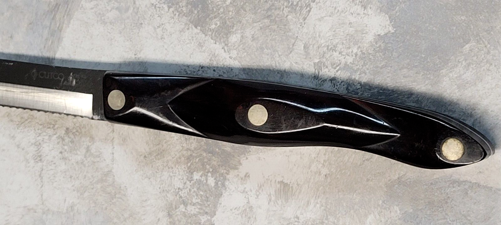 Cutco 1729 KB Serrated Carving Knife Brown Swirl Handle Pls Read TIP eBay