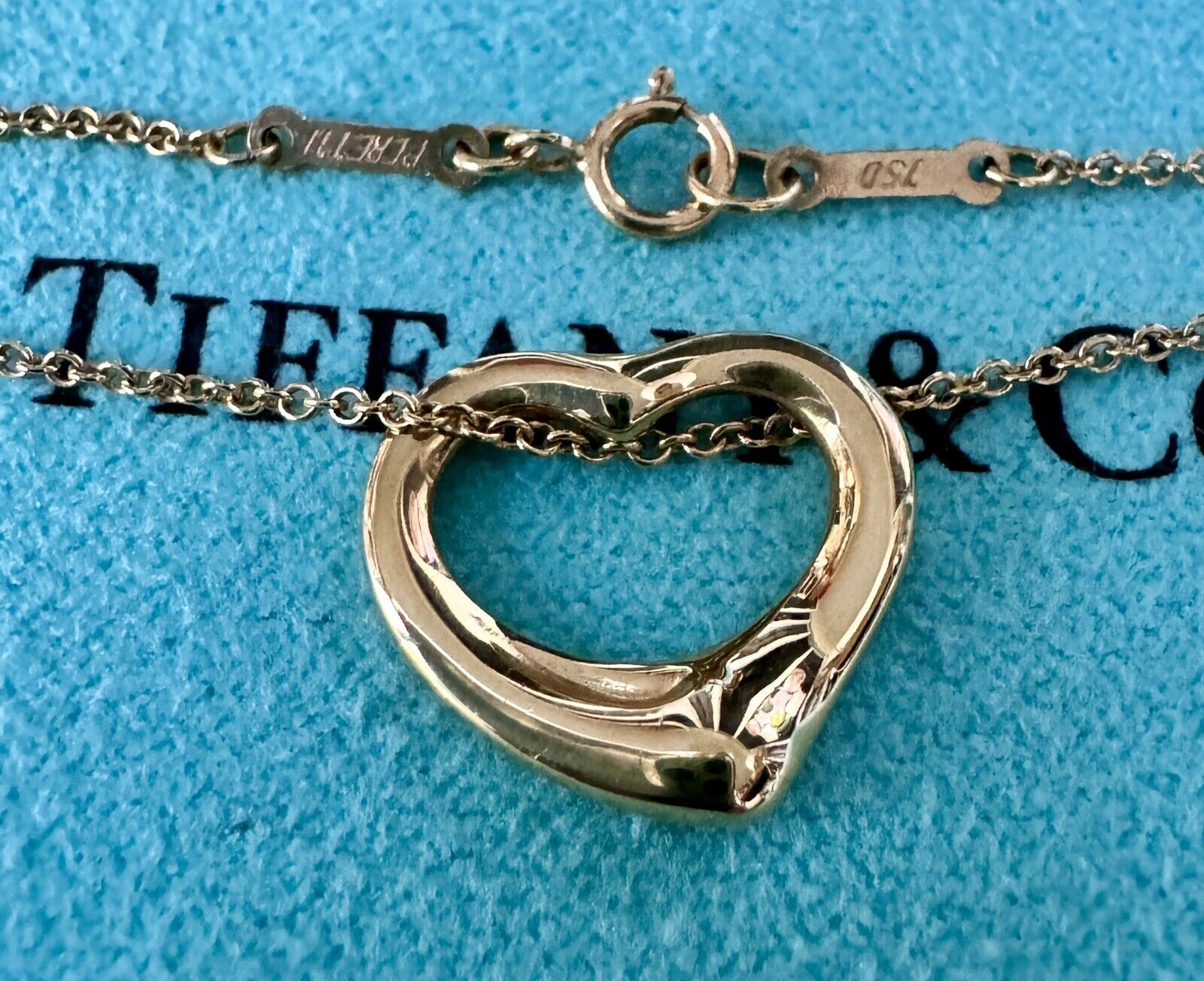 Tiffany Co. Open Heart Choker Necklace 18k Yellow… - image 9