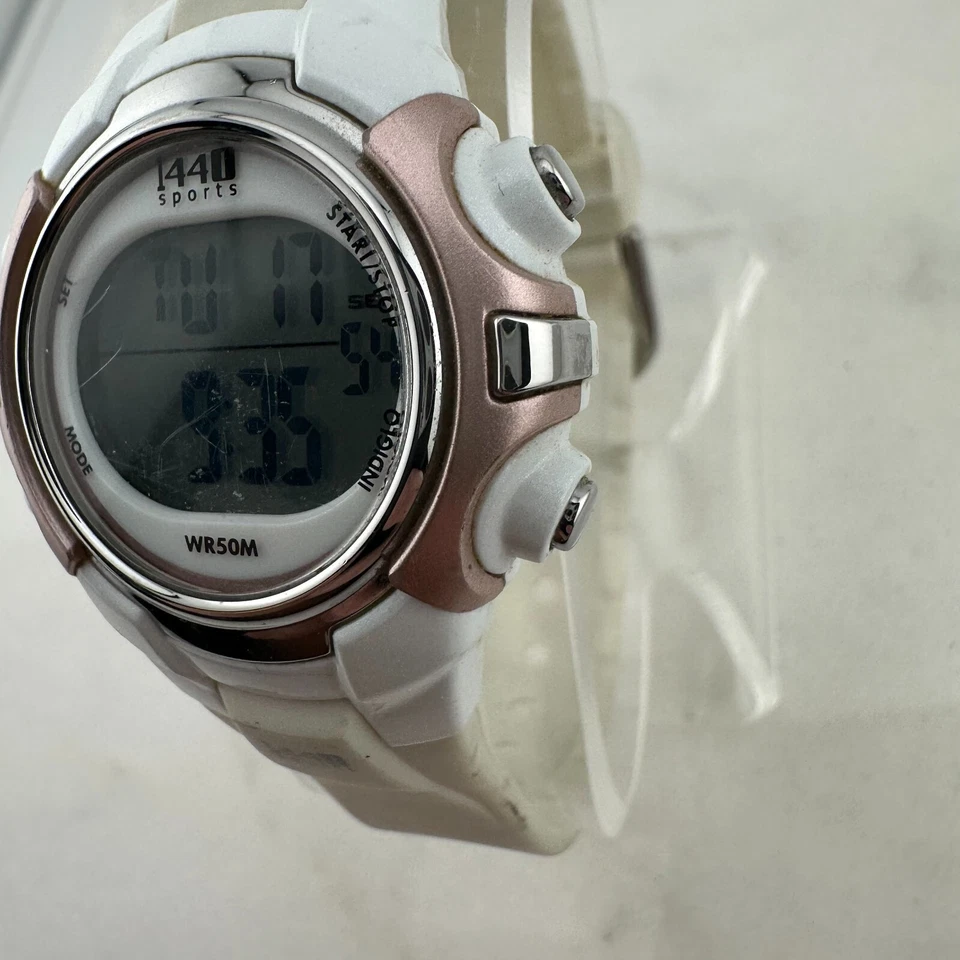 Ladies Timex 1440 Sports Indiglo T5G881 Digital Quartz White Watch - New Battery - Image 3 of 4