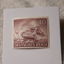 German Stamp ~ Germany ~ Austria ~ WW2 Tank  ~ War ~ WWII Panzer in Action 
