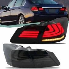 SMOKE LED Tail Lights For Honda Accord 9th Gen Sedan 2013 2014 2015 w/Sequential
