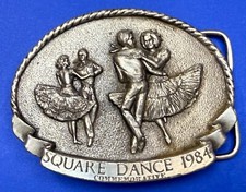 Square Dance 1984 American Folk Line Dancing Arroyo Grande Belt Buckle
