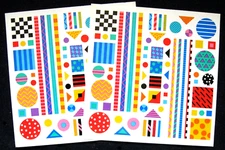 Mrs Grossman Vintage Two 6x6" Sticker Sheets 'Patterned Geometrics' (c-1999)