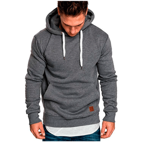 Men's Loose Solid Color Outdoor Sports Casual Fleece Hooded Long Sleeve Sweater - Bild 1 von 52
