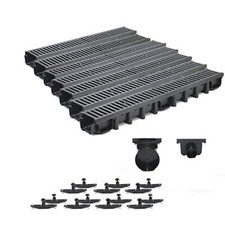 7m Entwässerungsrinne Belastungsklasse C250, 98mm Gußrost komplett SET