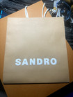 SANDRO Boutique Shopping Gift Paper BAG TAN & WHITE LETTERS 13" x 12" x 4.25"