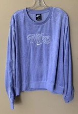 Nike Retro French Terry Cropped Sweatshirt Long Sleeve Logo Sz 2X Purple NEW B2