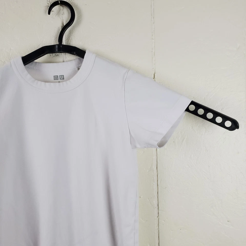Uniqlo U Shirt Boys Small Solid White Crew Neck Short Sleeve Stretch Pullover - Image 3 of 4