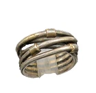 PANDORA 925 Silver & 14K GOLD  Vintage 2 Tone Highway Band Ring Sz 5  RG21956