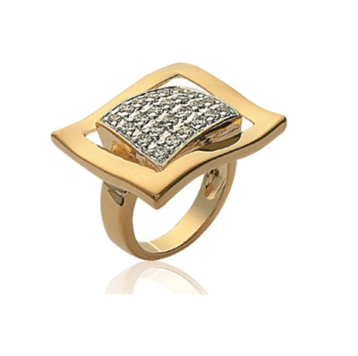 Anello Donna Placcato Oro 18 Carati (5 Micron) Con Zirconi, Taglie 48-66