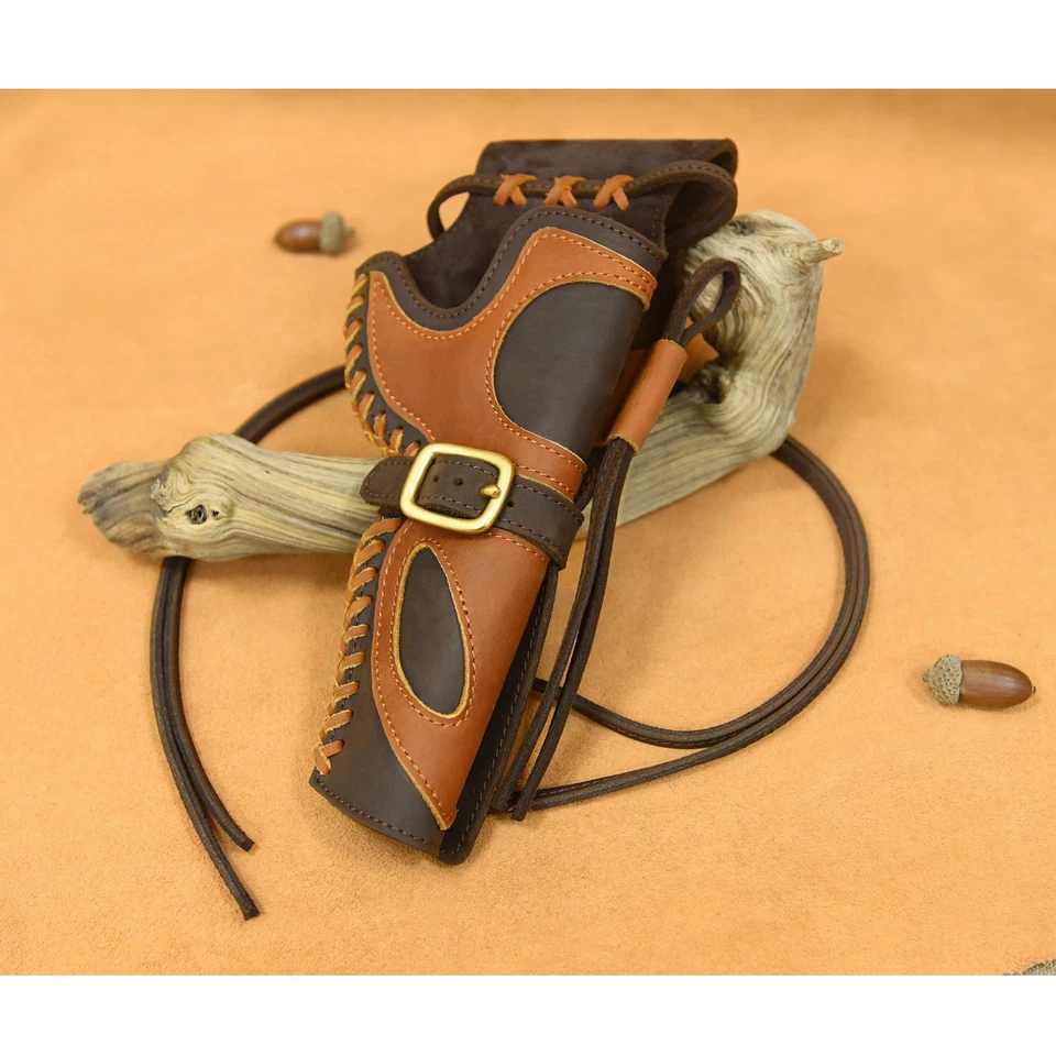 Brown Leather Gun Holster Action Ruger Colt .357 .38 .22 Revolver Belt Case - Image 4 of 4