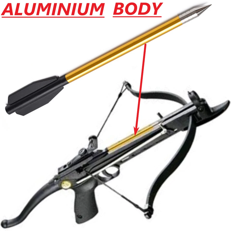12 24 36 48 ALUMINUM BOLTS 6.3in METAL ARROWS  50 80 lb PISTOL CROSSBOW ARCHERY - Image 3 of 4