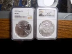 AMERICAN SILVER EAGLES LOT OF 2 NGC MS 70! 2013 AND 2020 2 TROY OZ
