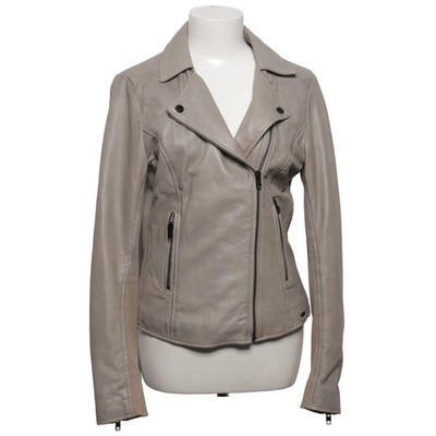 Tigha, Bikerjacke, Damen, Größe: L, Grau, Leder/Polyester, Einfarbig #7OZ