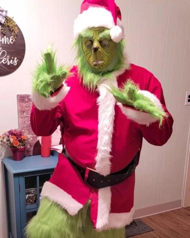 Disfraz de El Grinch Máscara Juegos con disfraces Adulto Navidad Papá Noel Vestido Elegante Conjunto Navidad 🎄 Foto 4 de 4