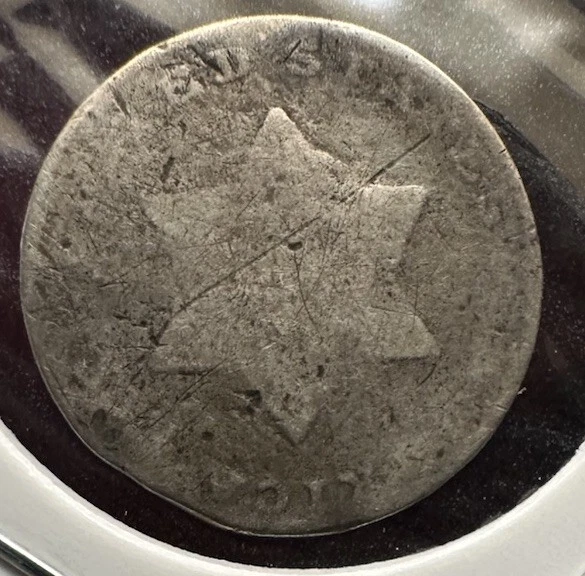 1852 3 Cent Silver Trime AG Plus 2 Extra W/No Dates - Image 4 of 4