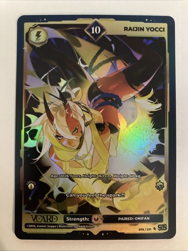 Gamersupps Vcard TCG Divine Chaos Raijin Yocci Holo Foil 10 1st Ed 079/271