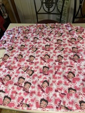 Betty Boop Womens Pink Hearts Print Nurse Scrubs Top V-Neck 2X Tie String Waist
