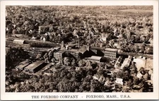 Foxboro, Massachusetts RPPC Photo Postcard "THE FOXBORO COMPANY" Aerial View