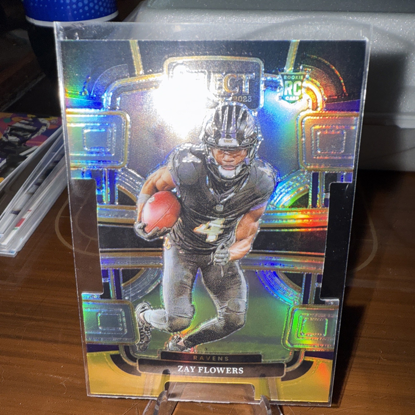 2023 Panini Select - Concourse Zay Flowers #8 Black & Gold Prizm Die-Cut (RC)