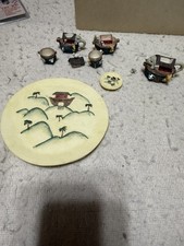 NOAH'S ARK Miniature Tea Set 1995 Young  s Collectible some pcs missing/broken