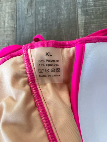 Eomenie Badeanzug Einteiler XL Damen X-Large Hot Pink geraffte Seiten gepolstert - Bild 6 von 6