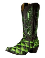 Stetson Western Boots Womens Pirarucu Fish Green 12-021-8817-4140 GR
