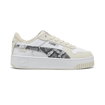 PUMA Carina Street Snake Chic Lace Up  Womens Beige, White Sneakers Casual Shoes