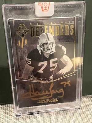 Howie Long 2017 Majestic Distinguished Defenders Auto True 1/1 Gold Ink Raiders