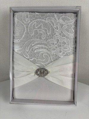 Lillian Rose 8.5  Cream Lace Guest Book Wedding Reception