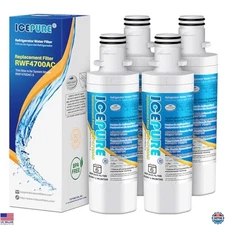 ICEPURE 4-Pack Refrigerator Water Filter Replacement for LG LT1000P, Kenmore