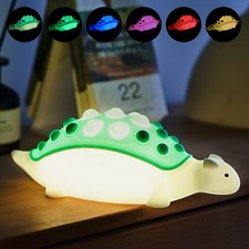 Dinosaur Kids Night Light,Silicone Nursery Dino Lamp with Pop Bubble,7 Nightl...