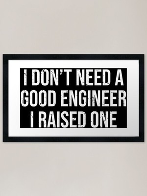 Niedlicher Ingenieur Eltern Papa Mama Engin gerahmtes Wandbild Poster Leinwanddruck Bild