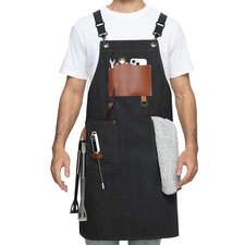 WearResistant Chef Cooking Kitchen Apron With 3 Large Pockets BBQ Bake