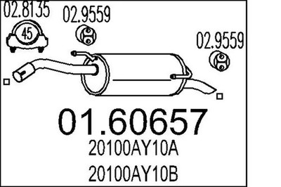 Endschalldämpfer 01.60657 MTS für NISSAN MICRA III NOTE
