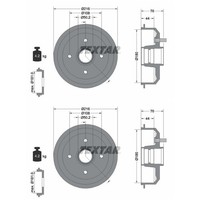2X Textar 180Mm Bremstrommeln Hinten Passend FÜR Ford Courier Escort Fiesta KA