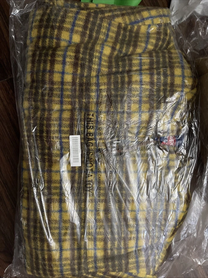 Supreme Plaid Wool Hooded Work Jacket Brown G2U - Image 4 of 4