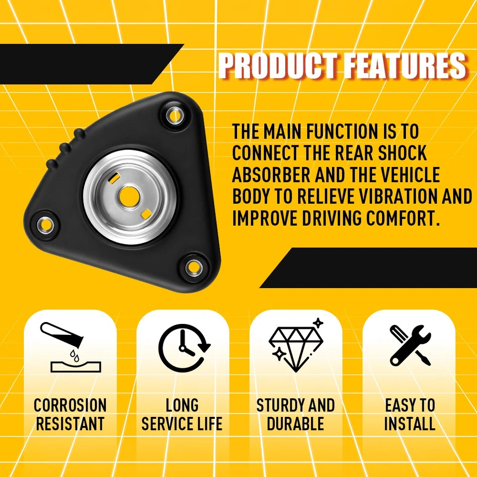 2PCS Front Strut Top Mount Fits For Ford Focus C-Max Kuga Volvo V50 Mazda 3 0 - Image 4 of 4